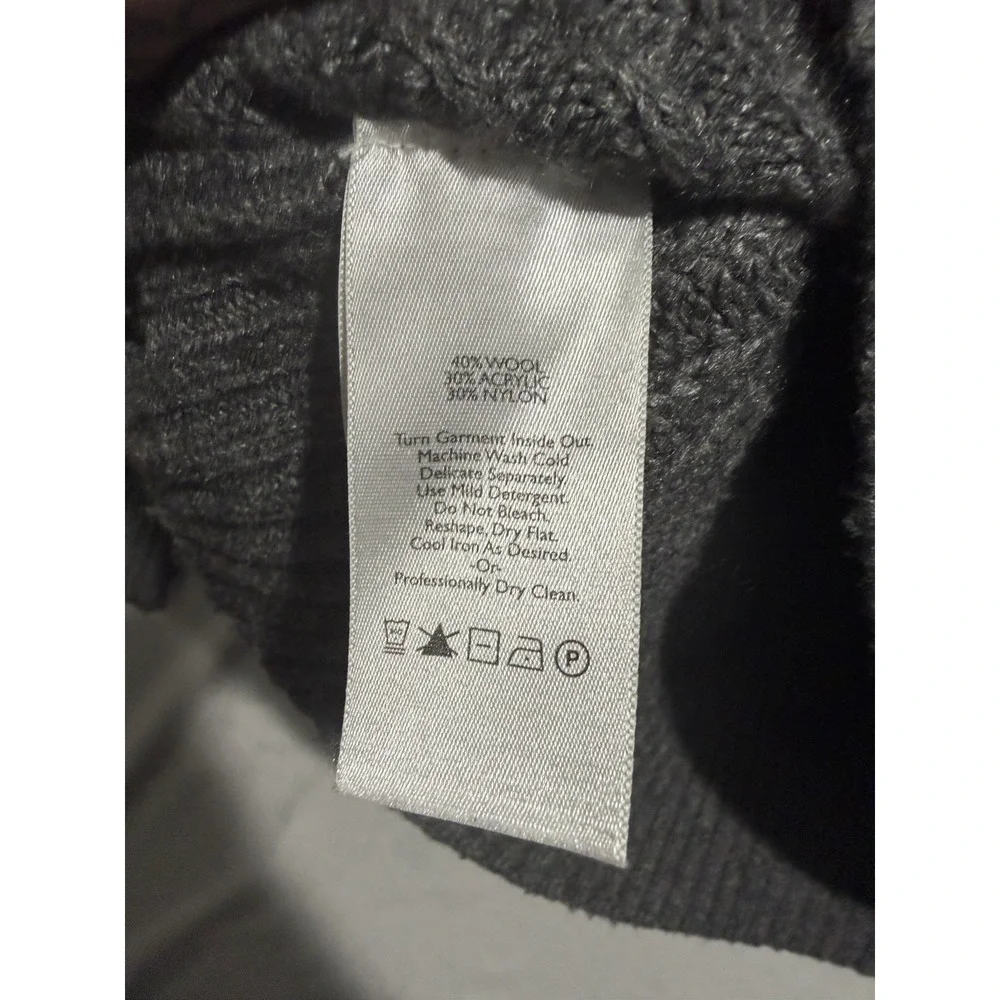 eddie bauer military style wool long sleeve sweater, grey, men's 2x